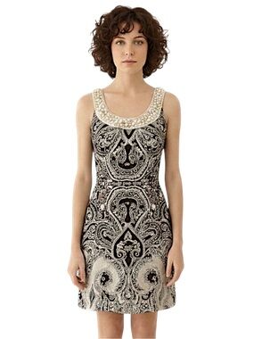 Free People Cream Folklore Dress in Espresso Brown Size 4